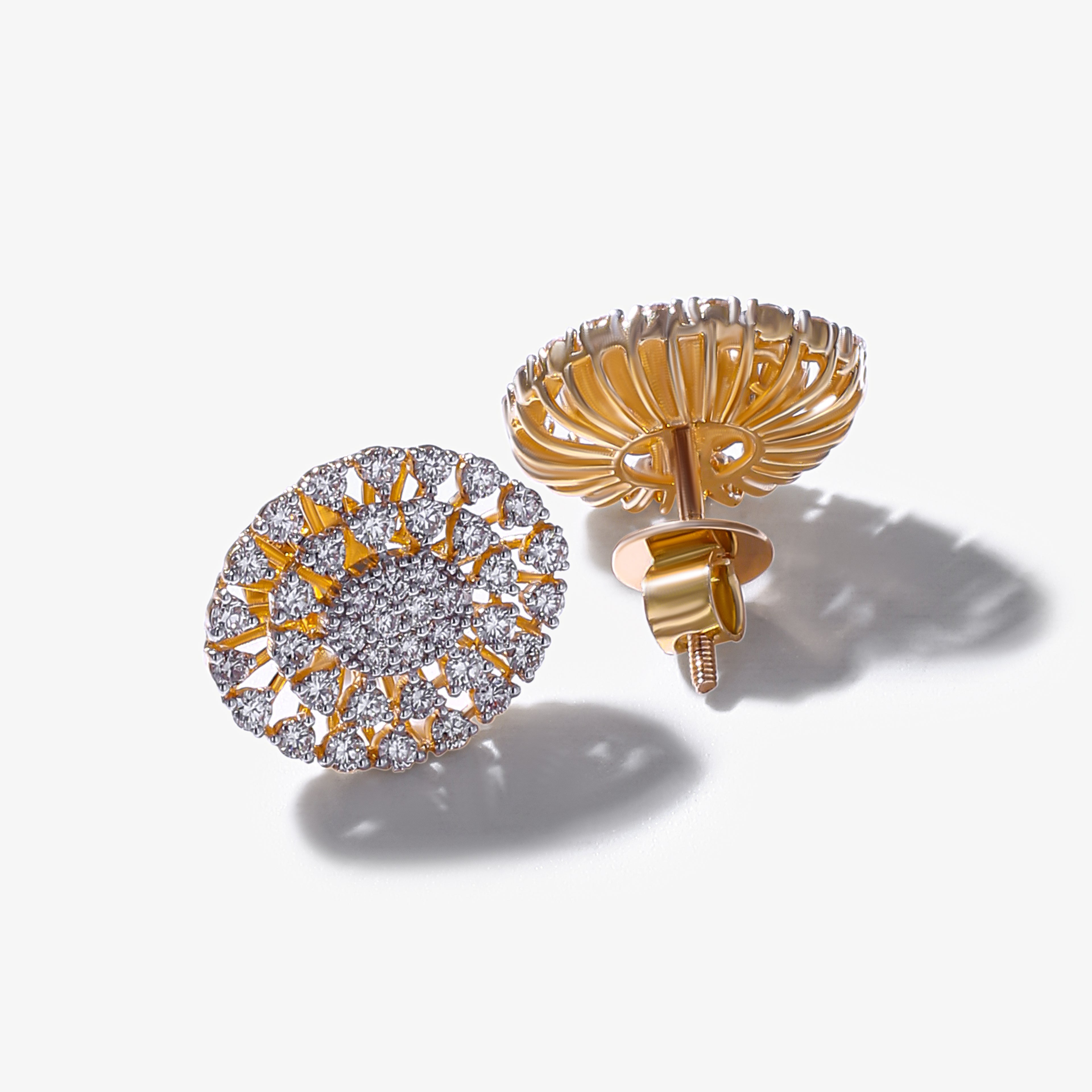 18K Yellow Gold Diamond Earring