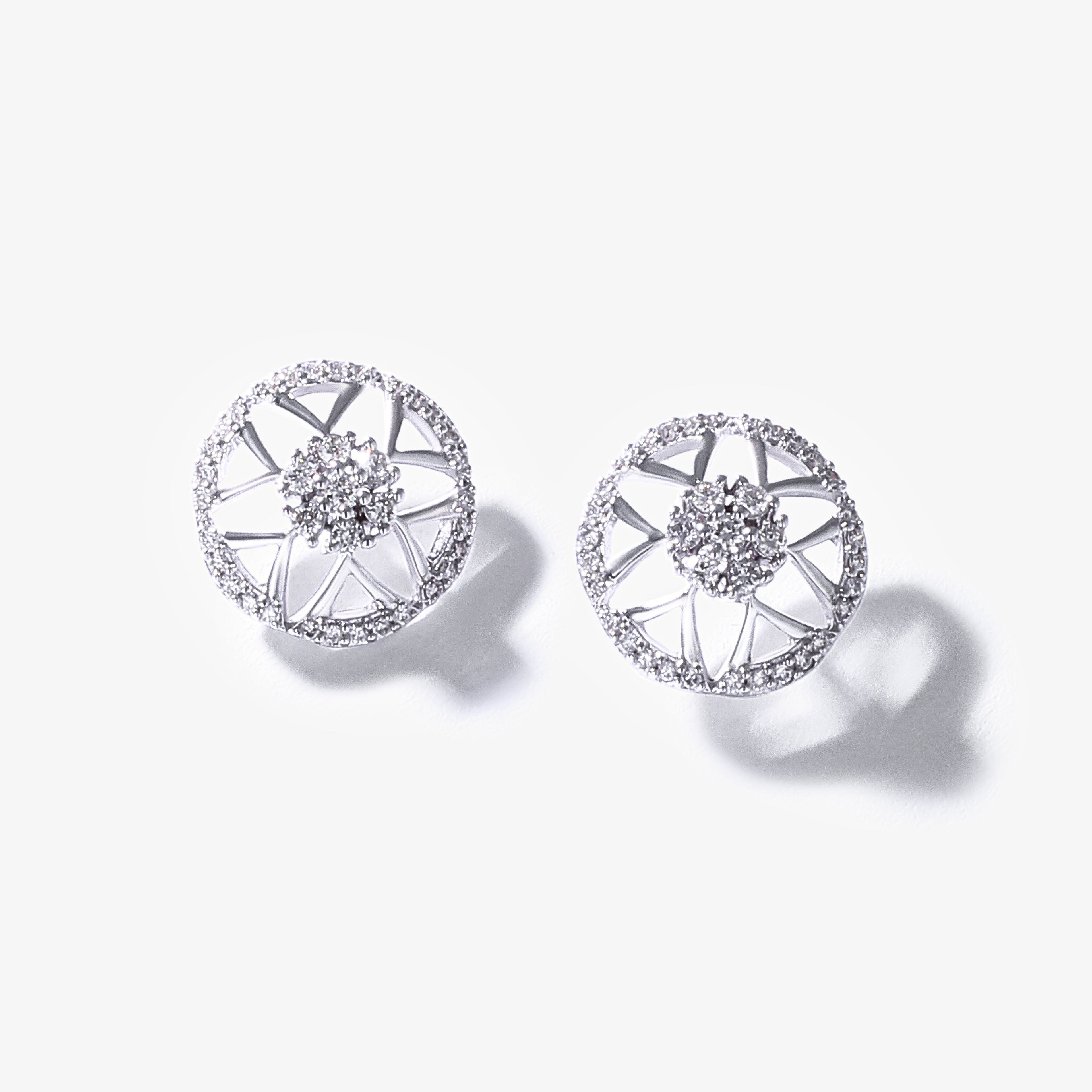 18K White Gold Diamond Earrings