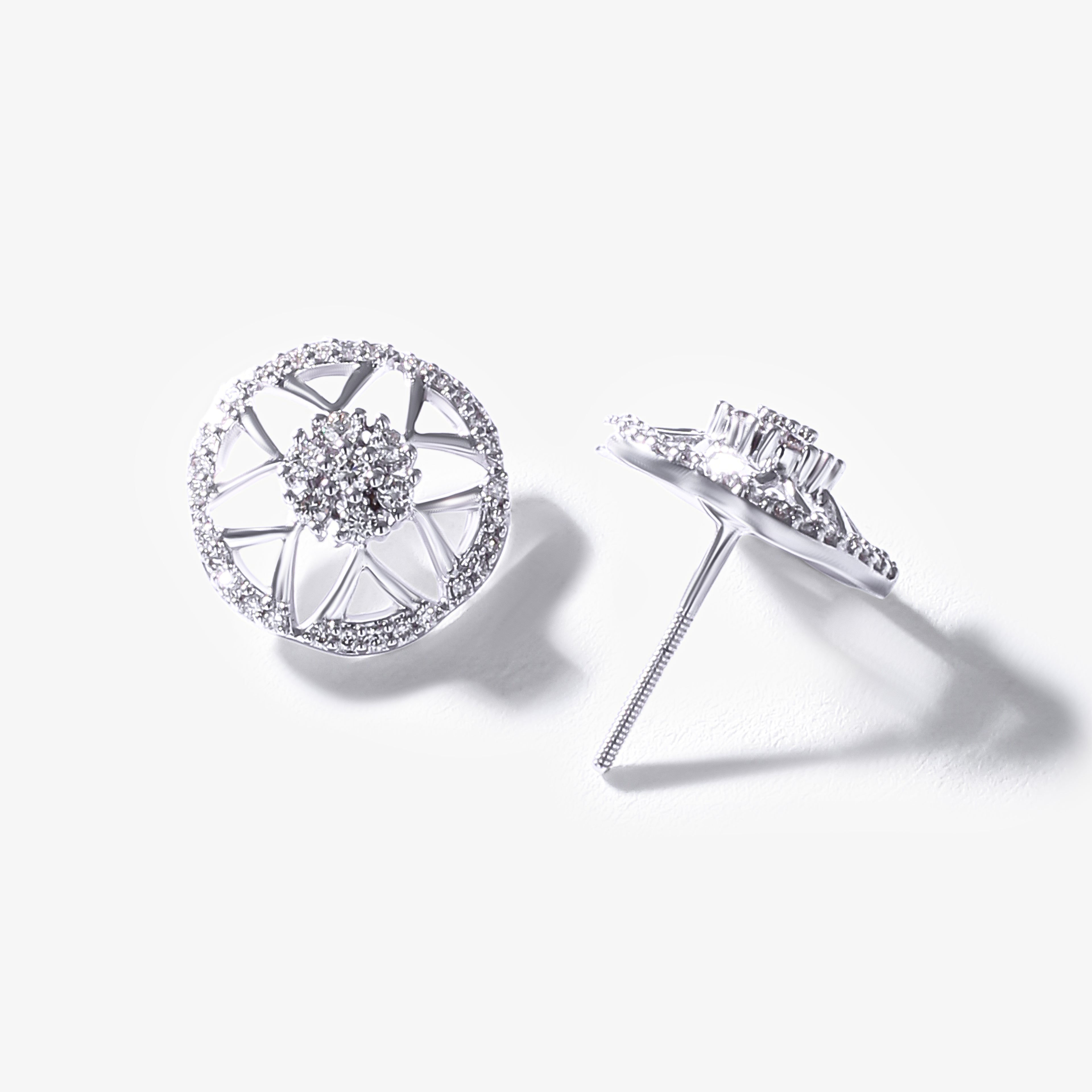 18K White Gold Diamond Earrings