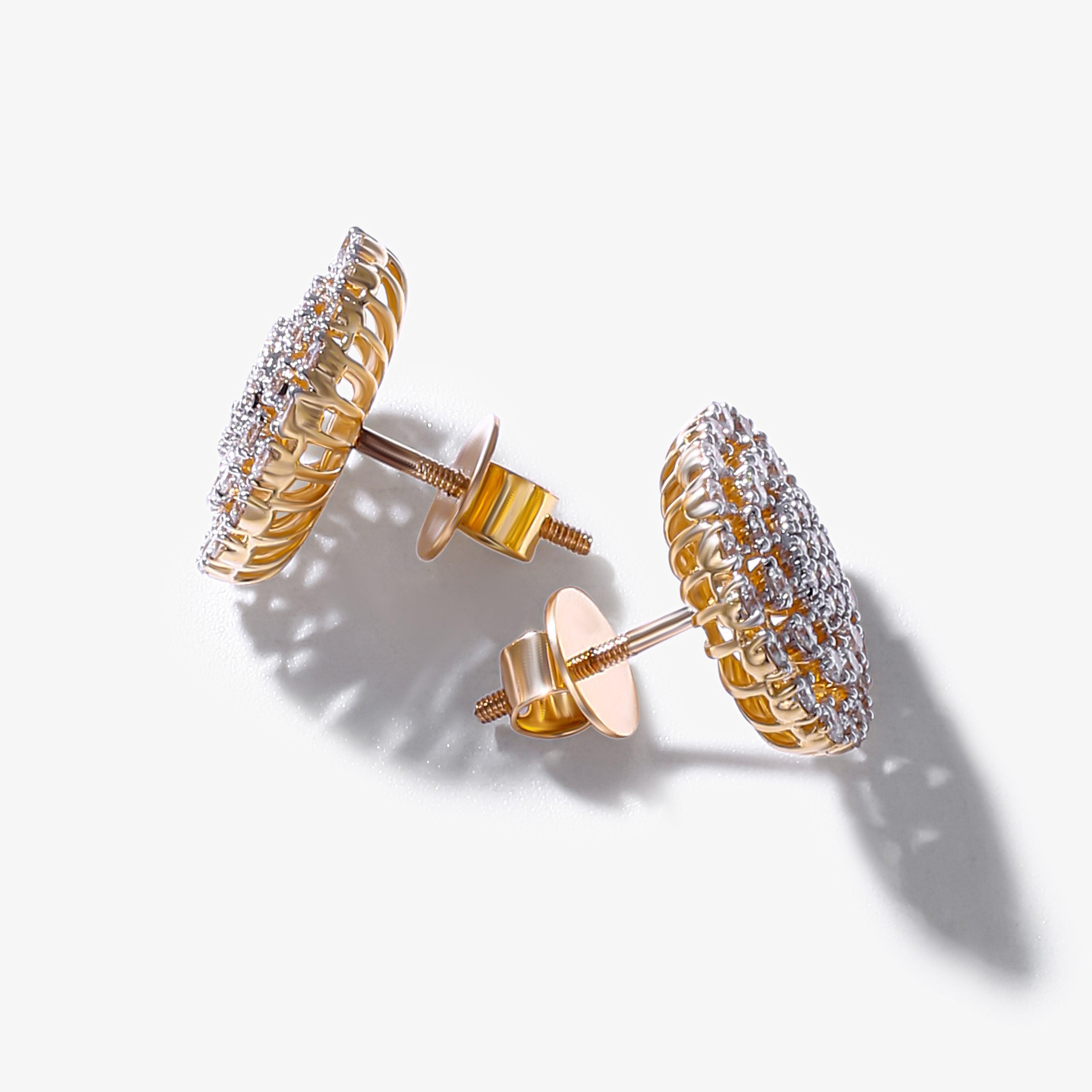 18K Yellow Gold Diamond Earring