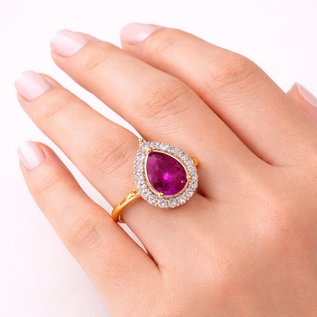 Riyana Ruby Halo Ring