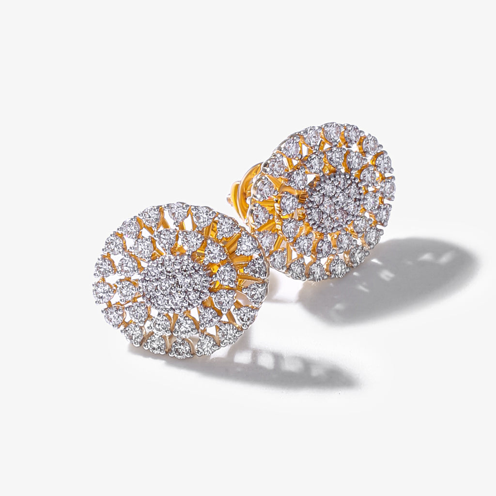 18K Yellow Gold Diamond Earring