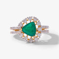 Trinity Emerald Halo Ring