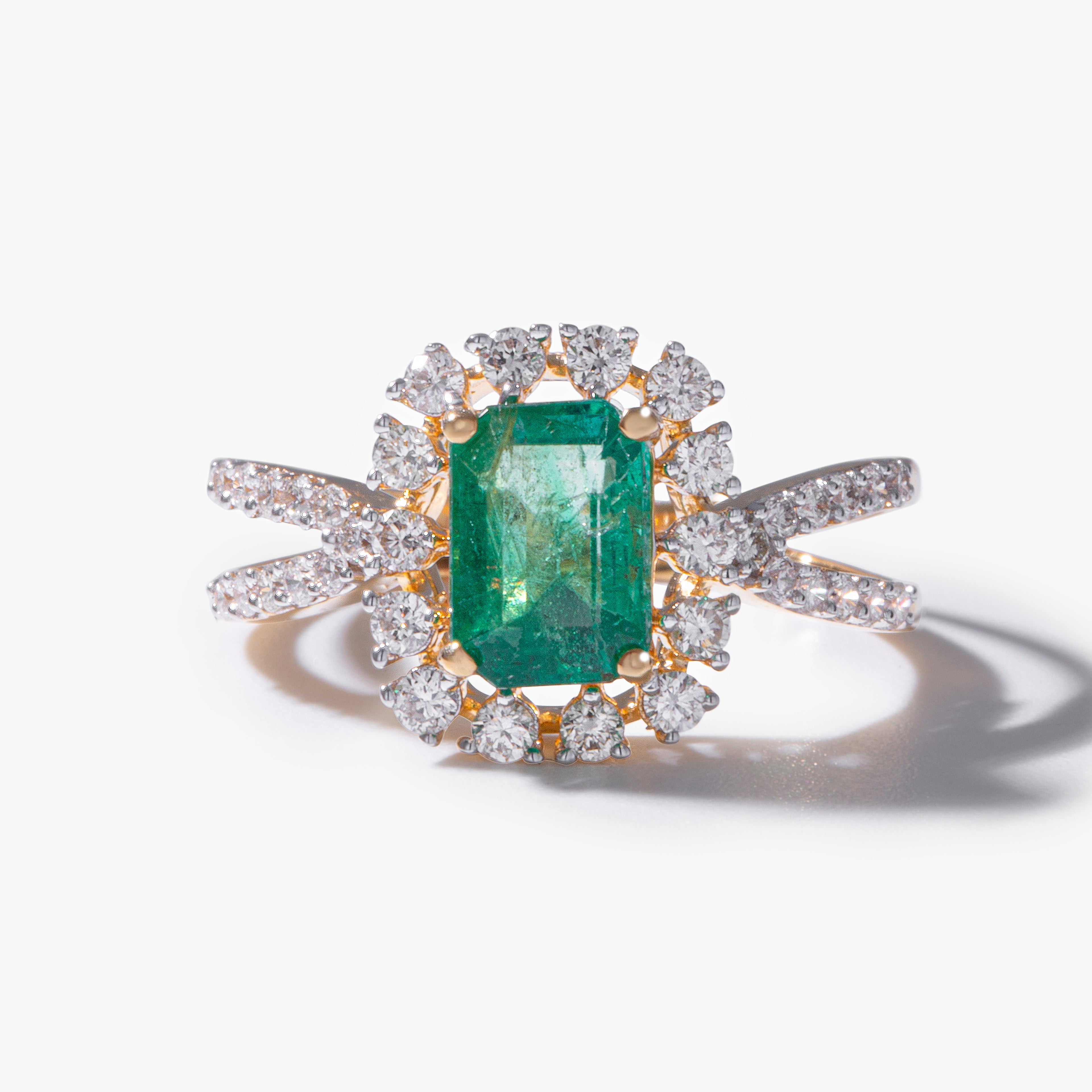 Verdant Halo Emerald Diamond Ring