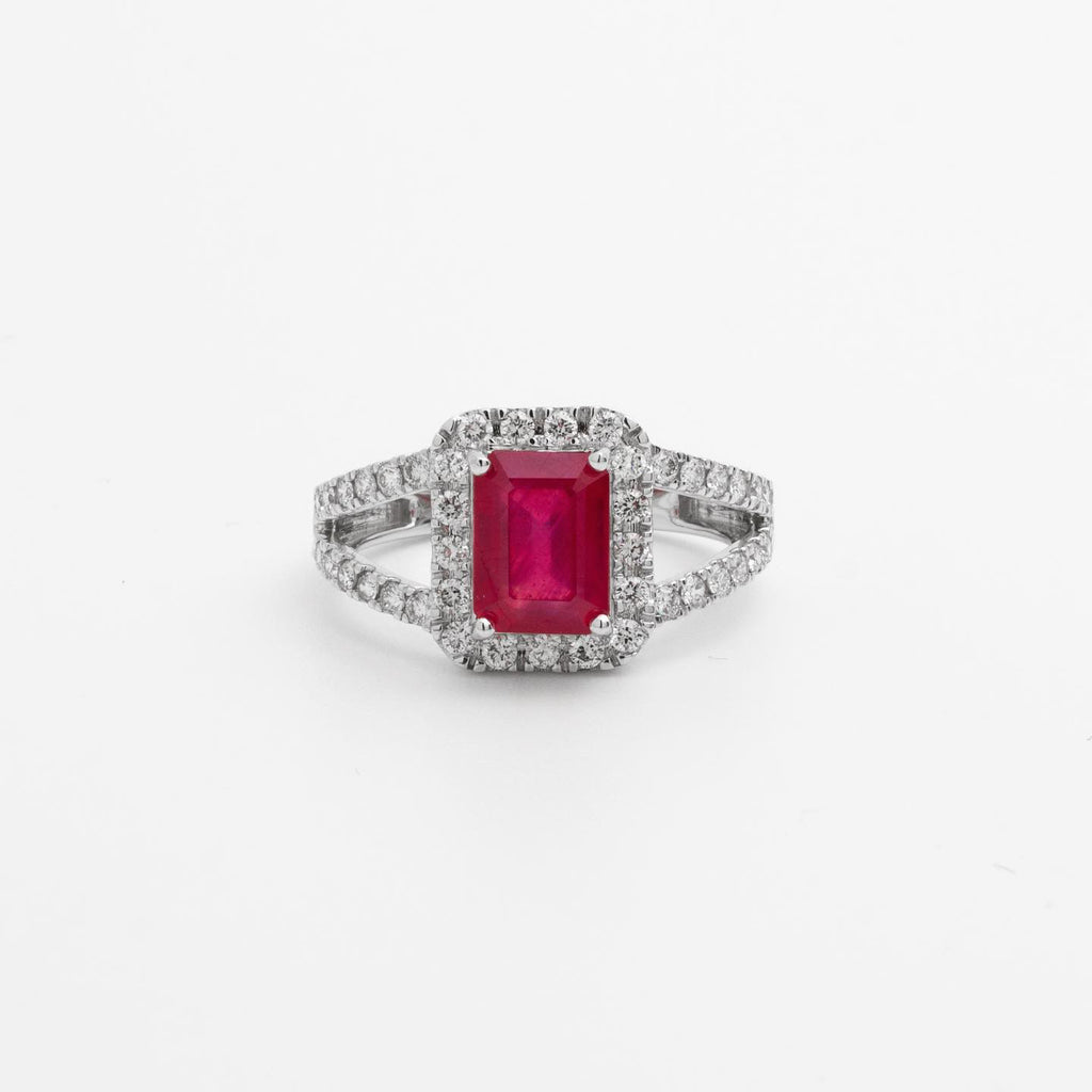 Rivaan Ruby Halo Ring