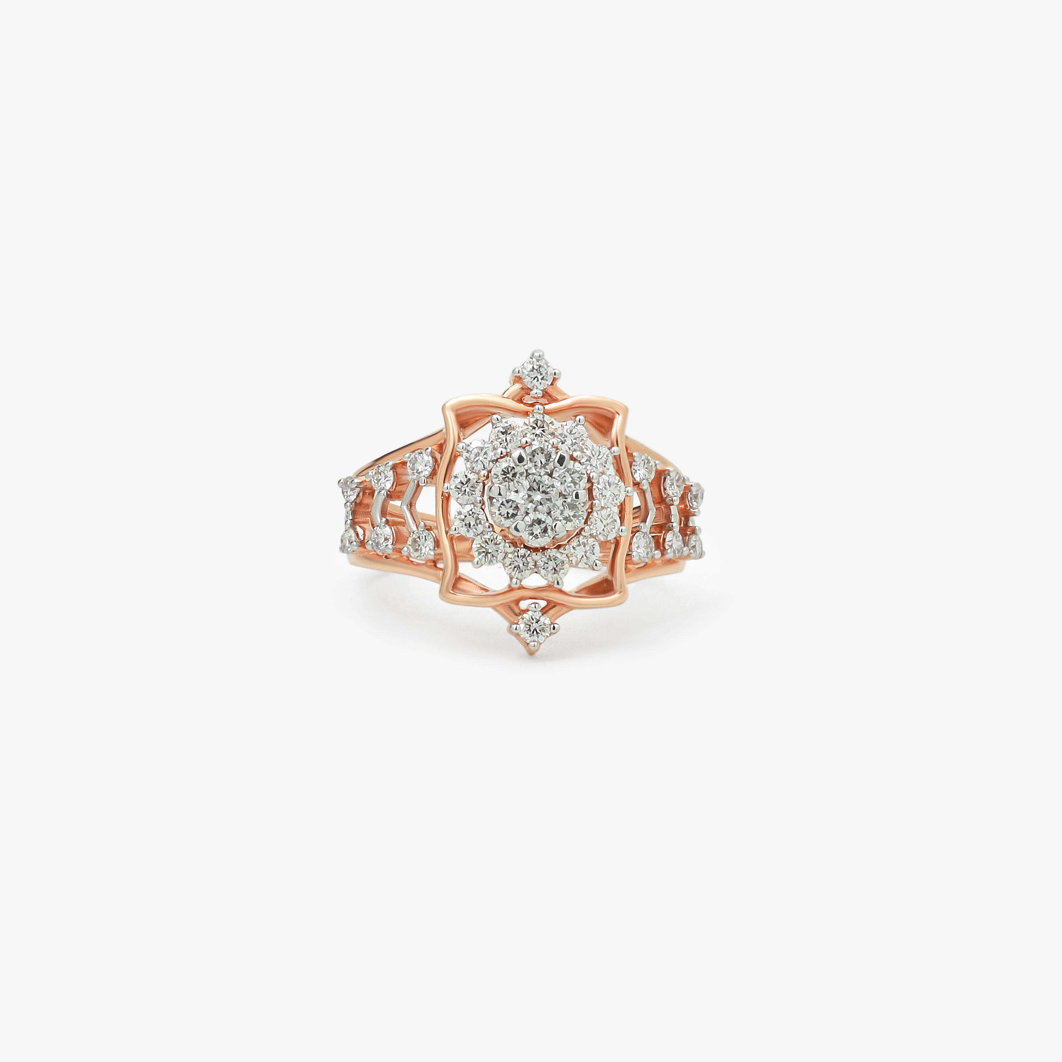 Elegant 14K Rose Gold Cocktail Ring