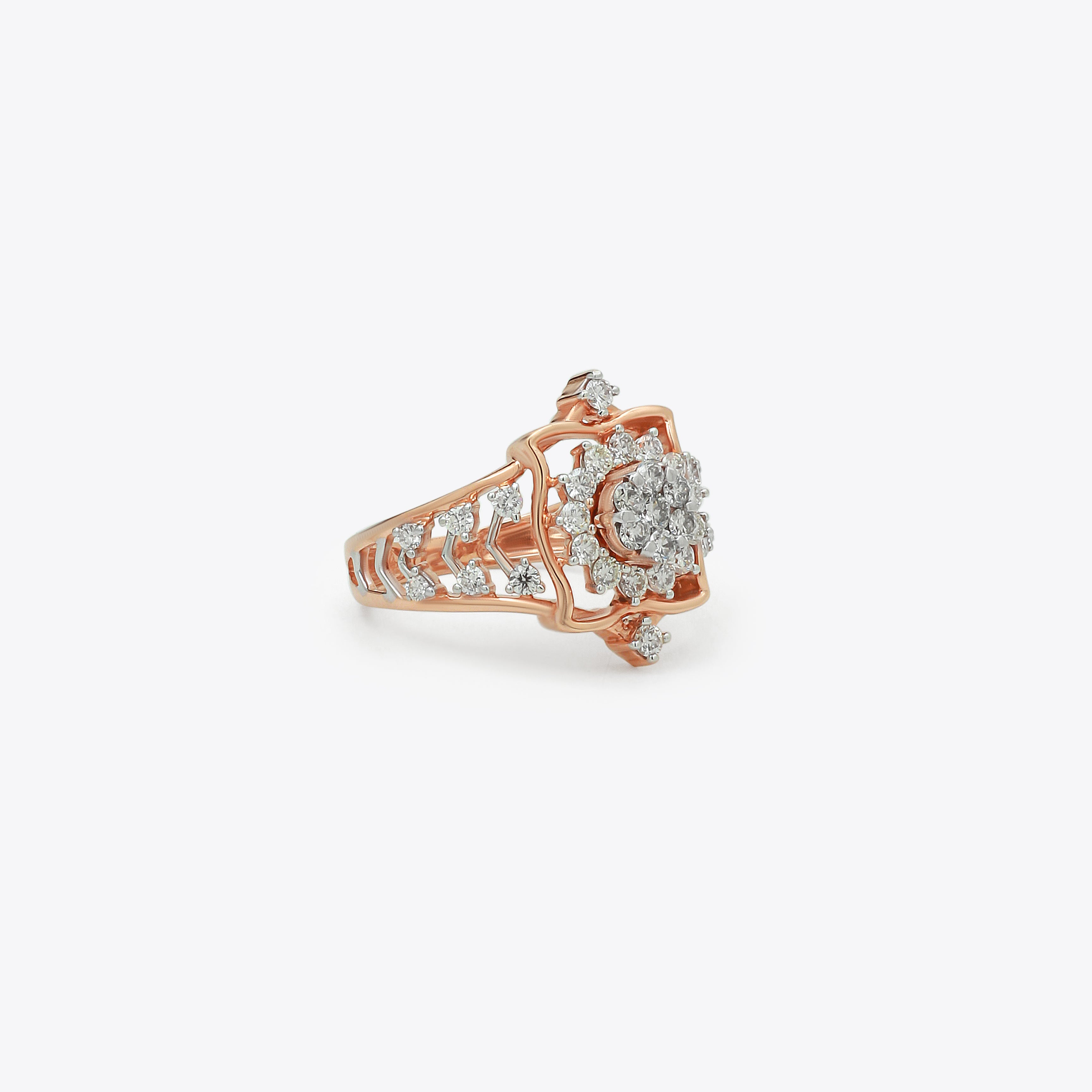 Elegant 14K Rose Gold Cocktail Ring