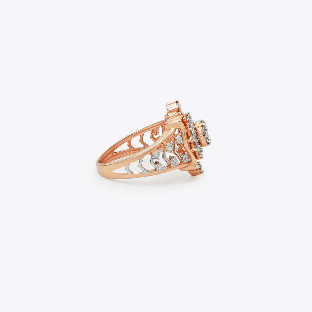 Elegant 14K Rose Gold Cocktail Ring