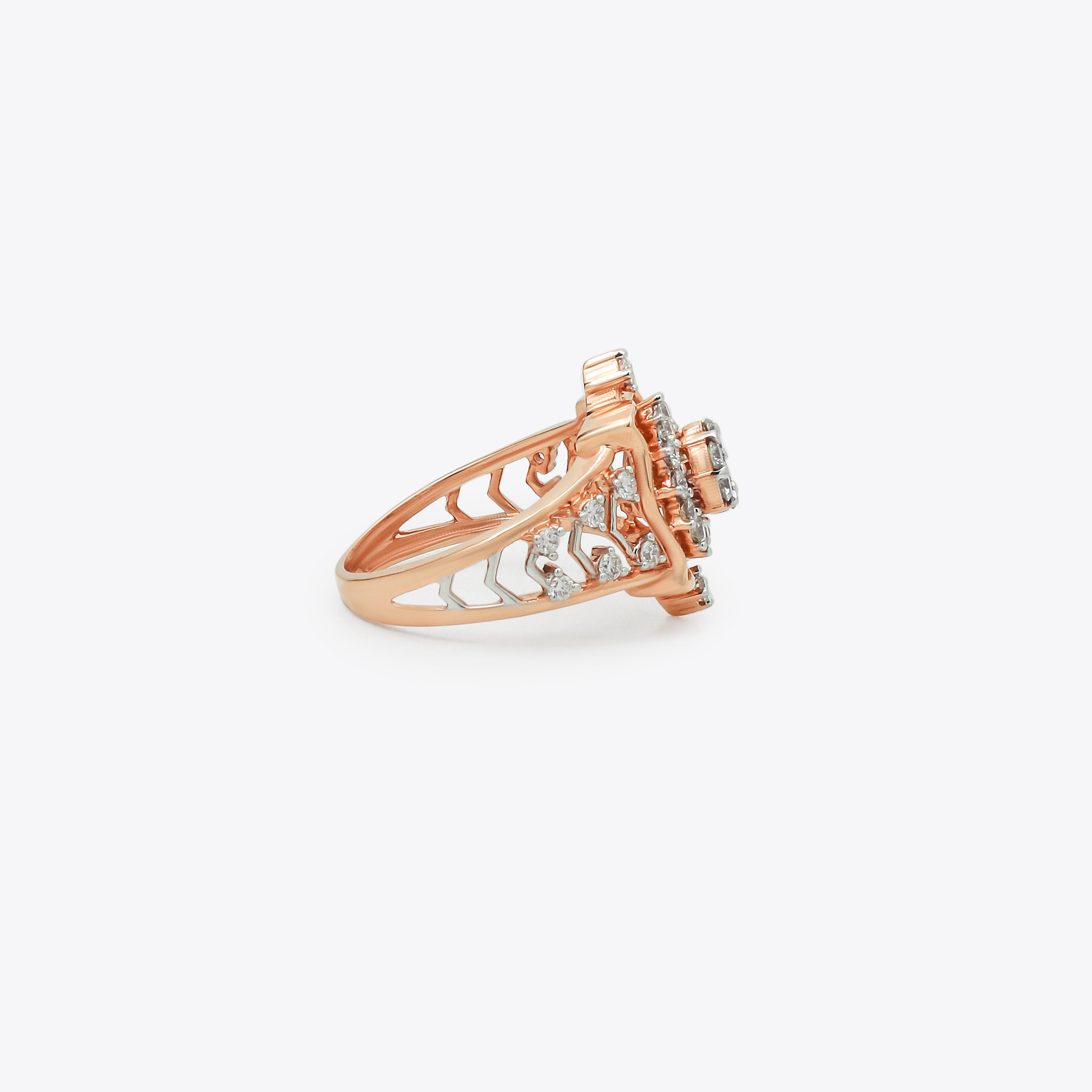 Elegant 14K Rose Gold Cocktail Ring